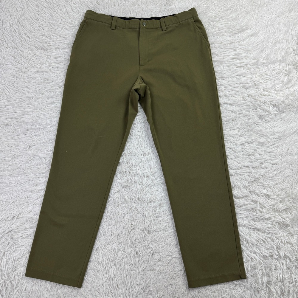 Quince Pants Mens 34x28 Green Ultra Stretch 24/7 Smart Chinos Athletic Tapered